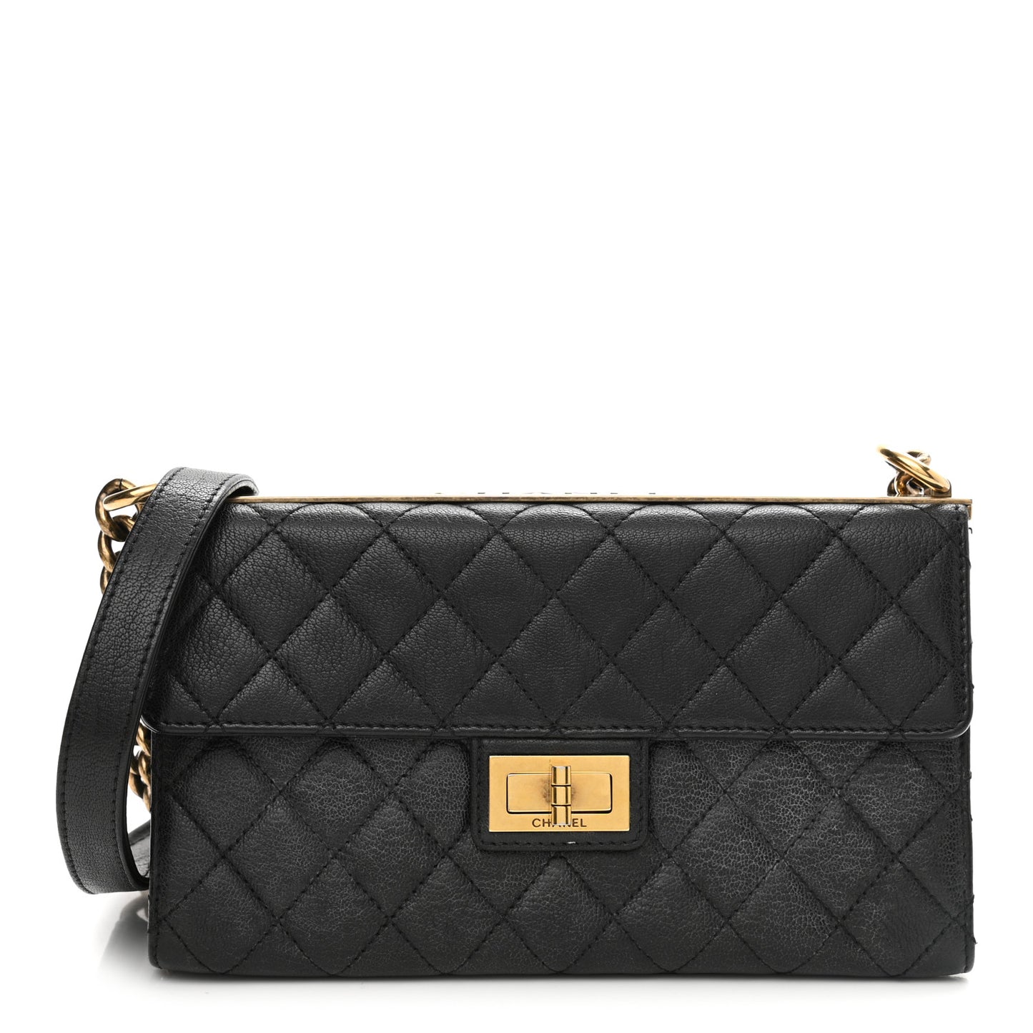 Goatskin Quilted Rita Flap Black
