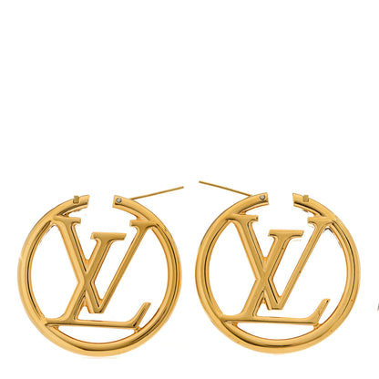 Louis Vuitton Metal Louise Hoop Earrings Gold 3 of 5