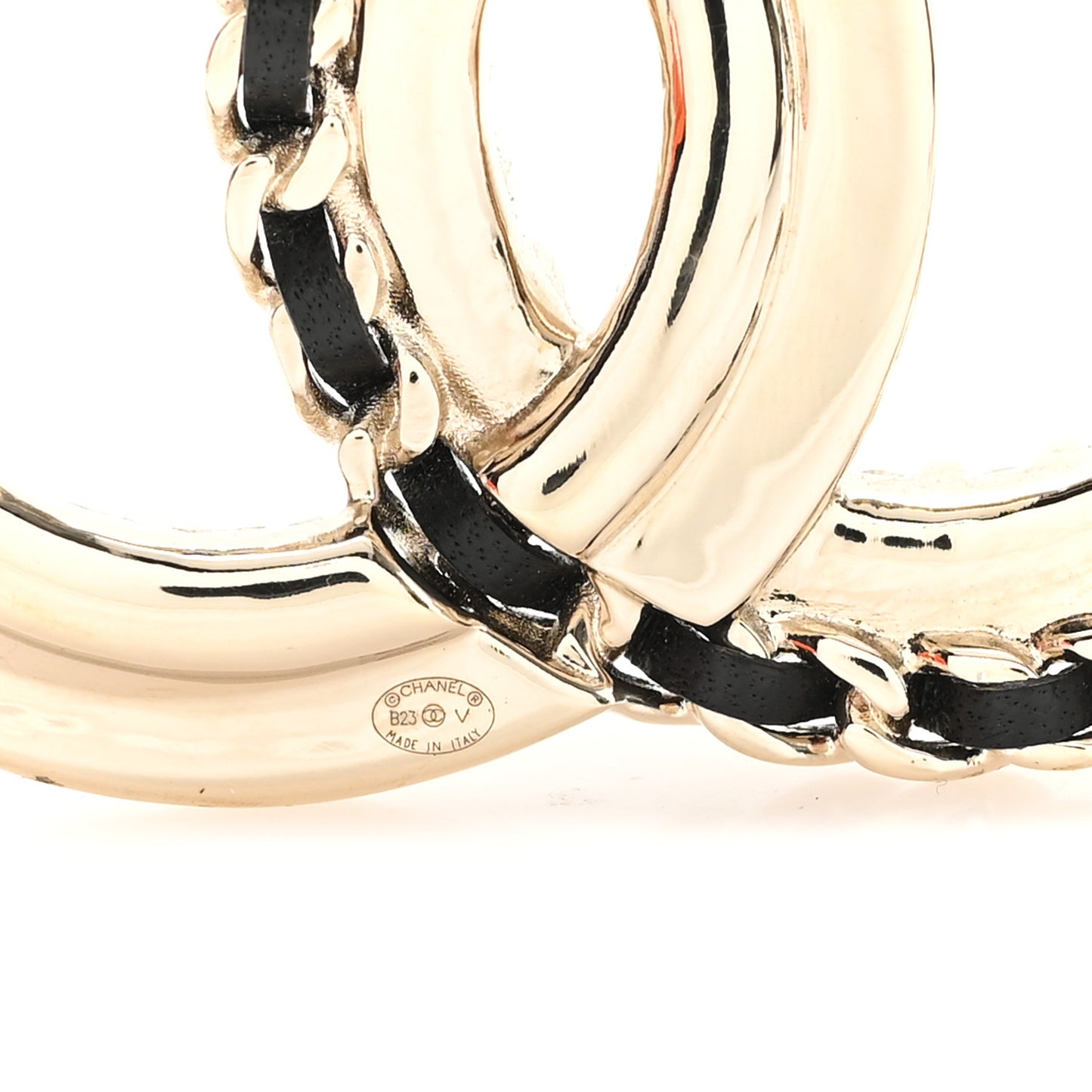 Lambskin Pearl Crystal Quilted CC Brooch Black Gold