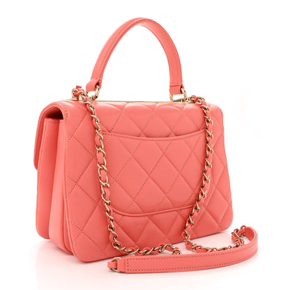Chanel Lambskin Quilted Small Trendy Chain CC Flap Dual Handle Bag Coral 3 of 11
