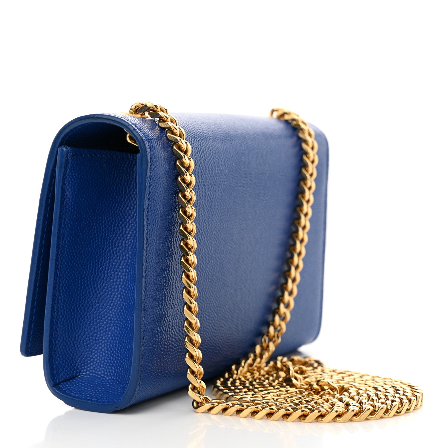 Saint Laurent Grain De Poudre Small Classic Monogram Kate Satchel Royal Blue 3 of 10