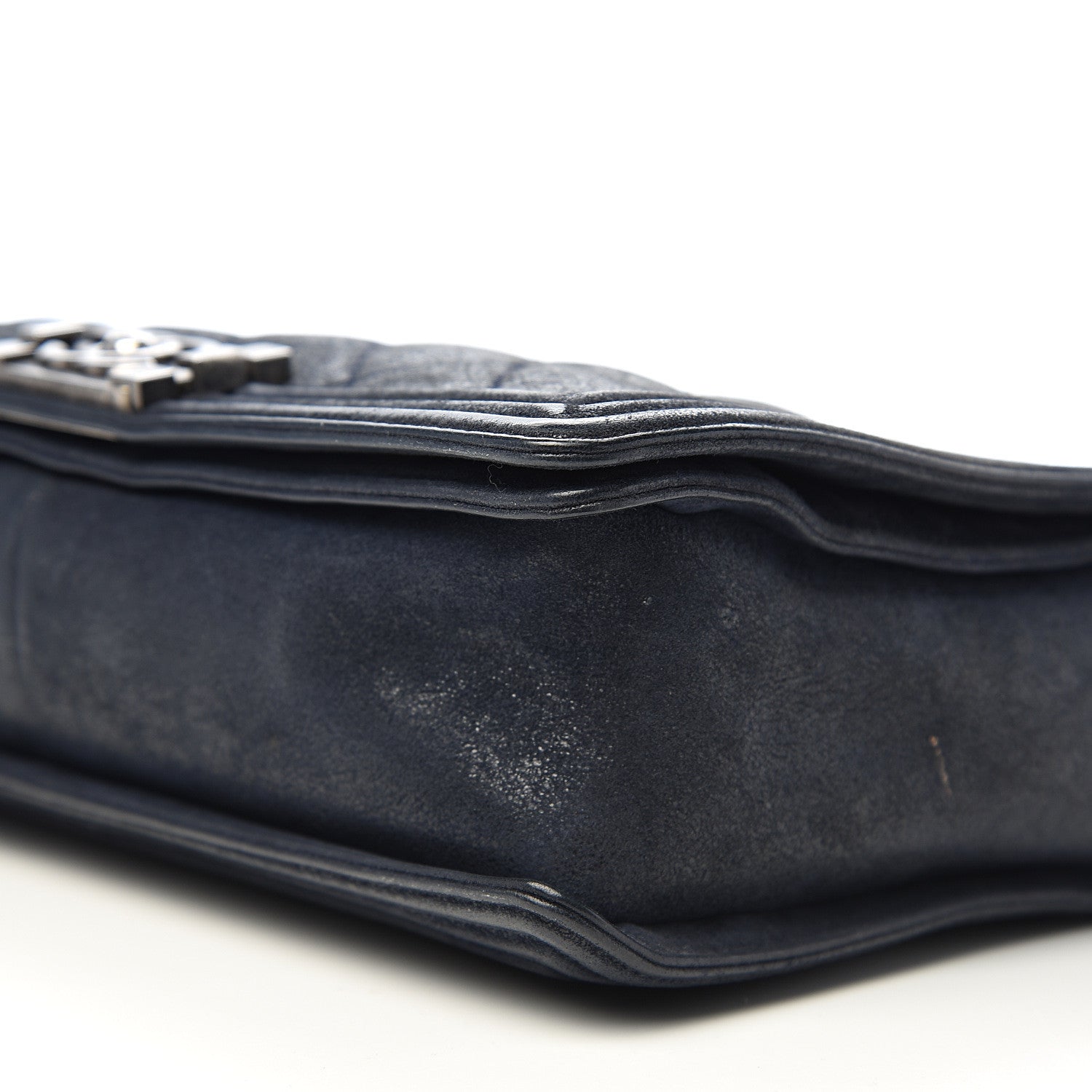 Chanel Goatskin Quilted Medium Gentle Boy Flap Navy Blue 8 of 10