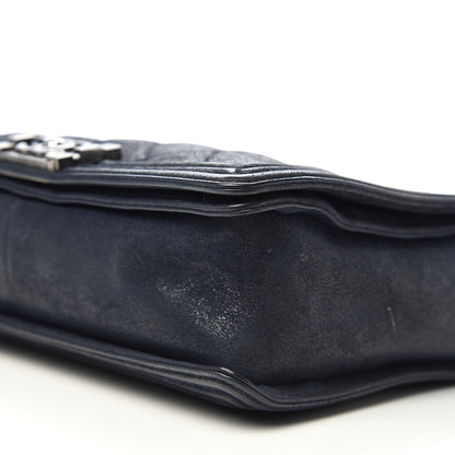 Chanel Goatskin Quilted Medium Gentle Boy Flap Navy Blue 8 of 10