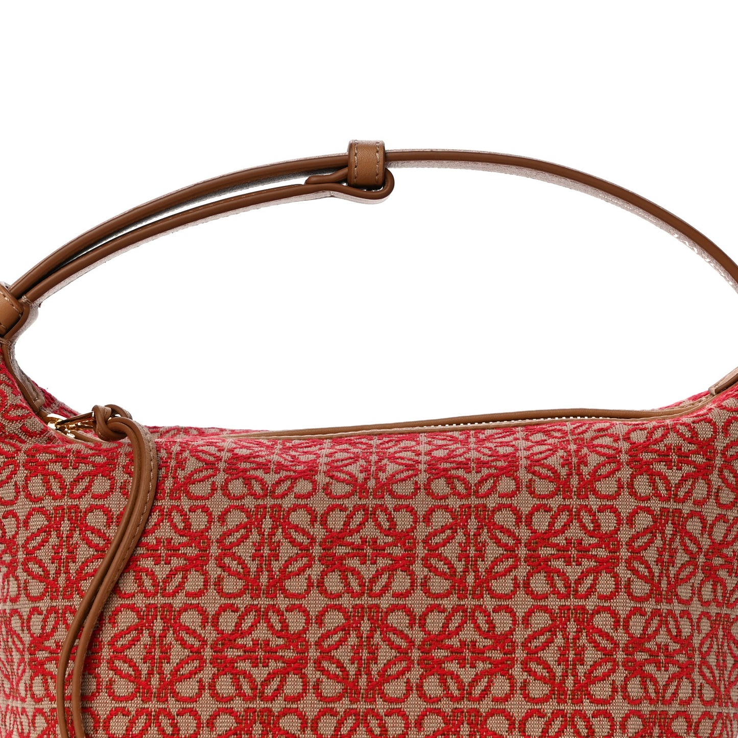 Jacquard Anagram Calfskin Small Cubi Bag Red Warm Desert