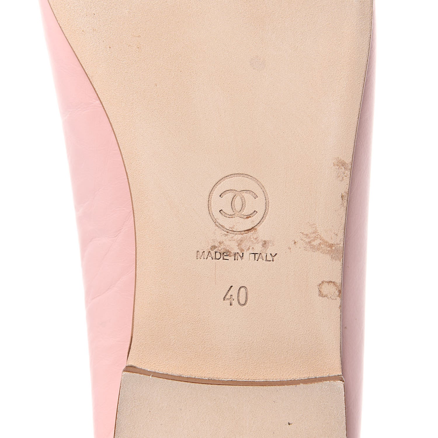 Chanel Crumpled Calfskin Cap Toe CC Ballerina Flats 40 Powder Pink 8 of 9
