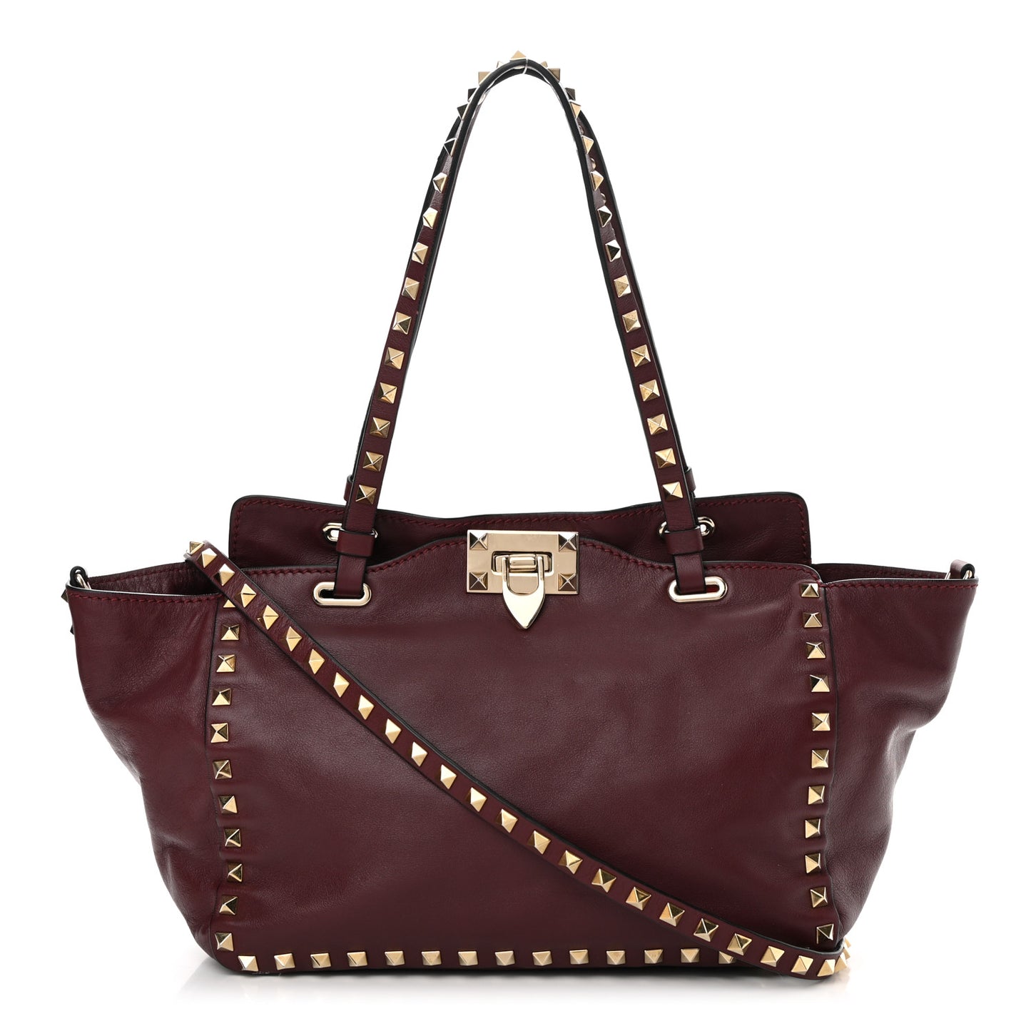 Vitello Small Rockstud Tote Rubin