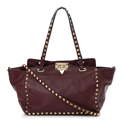 Valentino Garavani Vitello Small Rockstud Tote Rubin 1 of 14