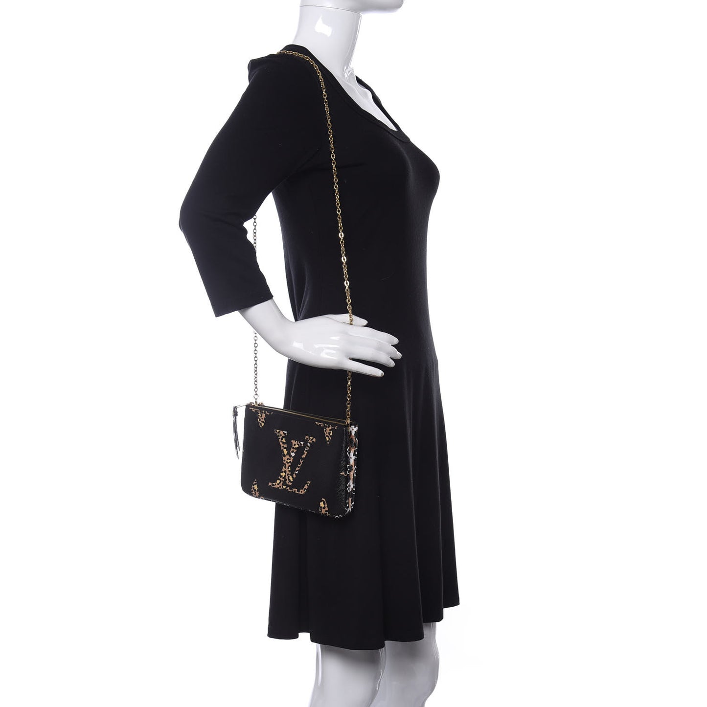 Monogram Giant Jungle Pochette Double Zip Black