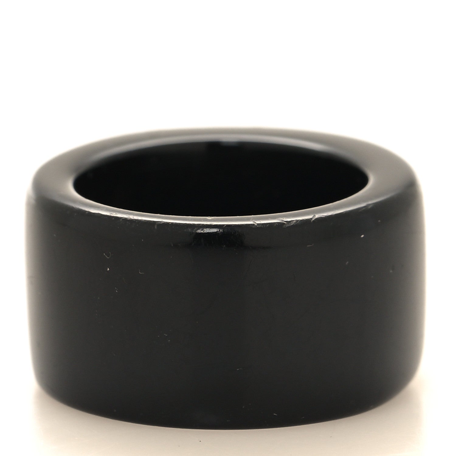 Chanel Resin Crystal Heart CC Heart Ring 52 6 Black 3 of 4