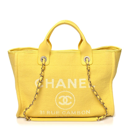 Chanel Mixed Fibers Small Deauville Tote Yellow 3 of 17