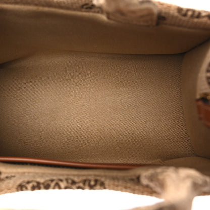 Celine Raffia Effect Leopard Calfskin Triomphe Small Cabas Thais Natural Tan 5 of 9