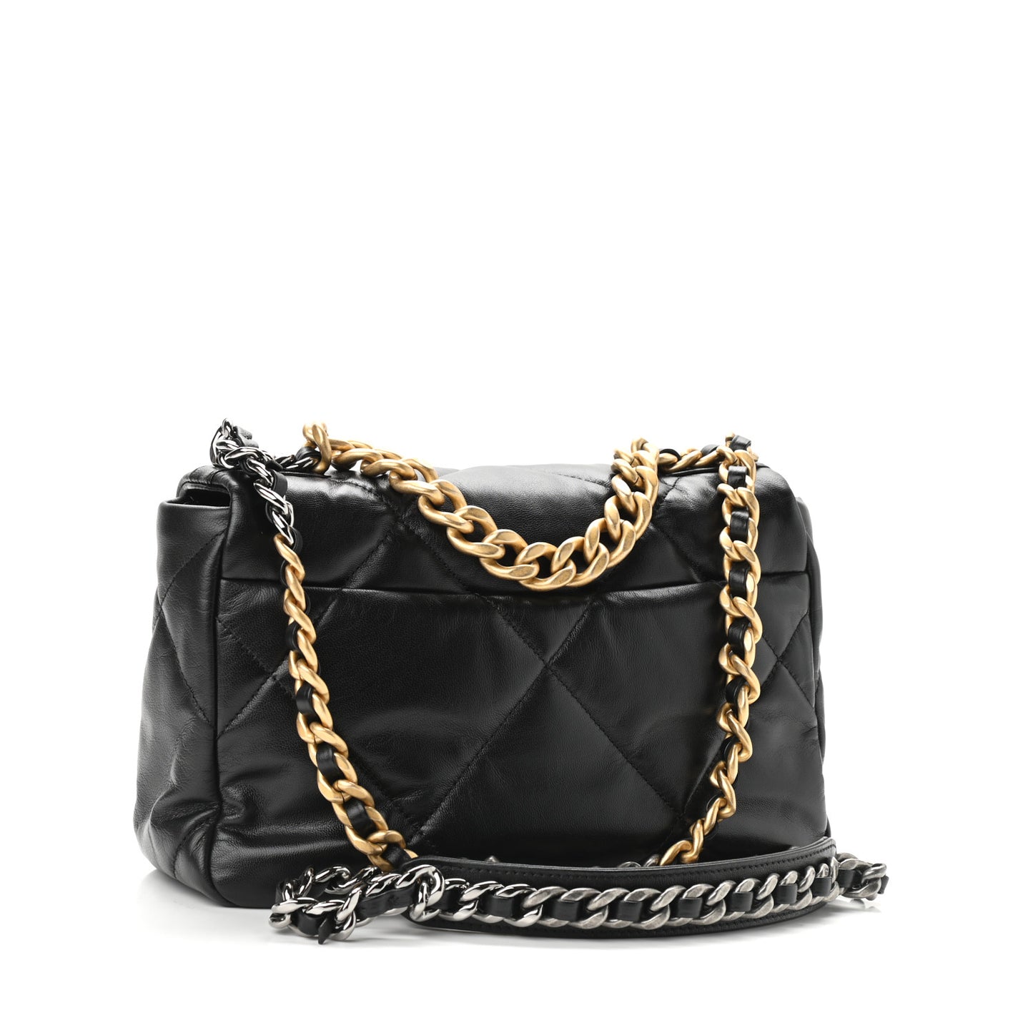 Lambskin Quilted Medium Chanel 19 Flap Black