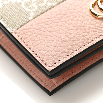 Gucci Dollar Calfskin GG Supreme Monogram GG Marmont Card Case Perfect Pink Beige Mystic White 7 of 8