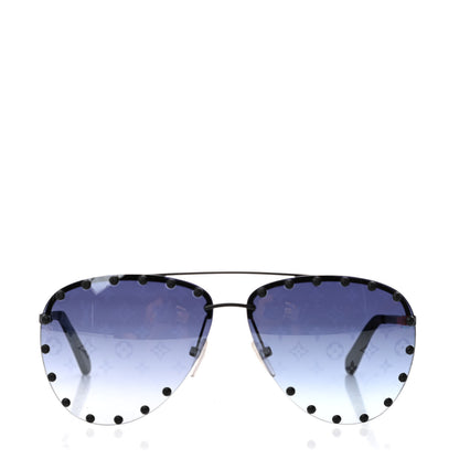 Louis Vuitton Metal Monogram The Party Aviator Sunglasses Z0973U Black 2 of 5