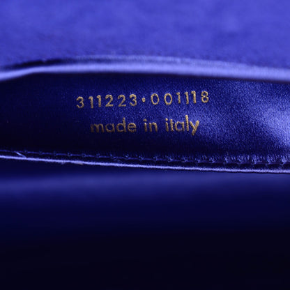 Saint Laurent Patent Calfskin Monogram Large Belle De Jour Clutch Royal Blue 7 of 7
