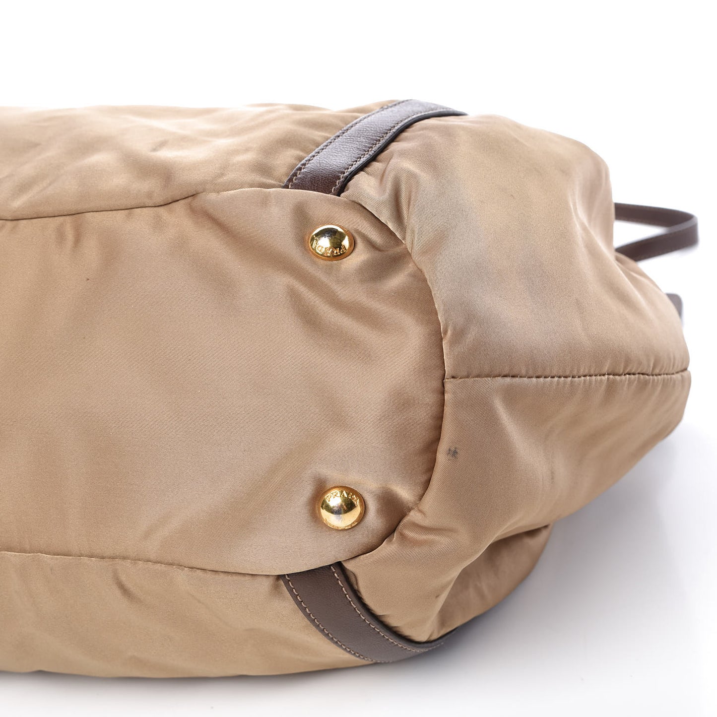 Tessuto Nylon Jacquard Logo Tote Cammello
