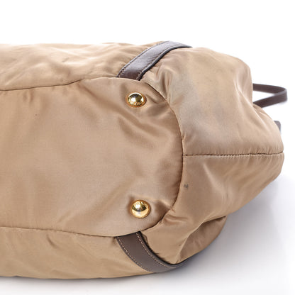 Prada Tessuto Nylon Jacquard Logo Tote Cammello 10 of 14