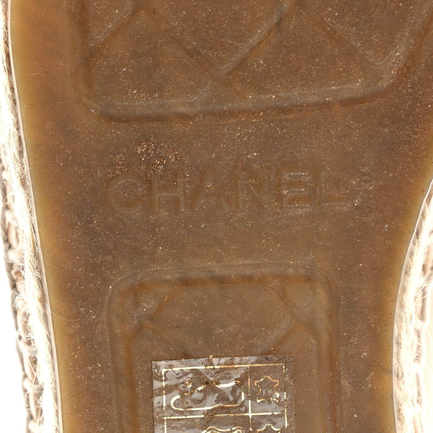 Chanel Lambskin CC Espadrilles 37 Beige Black 6 of 10