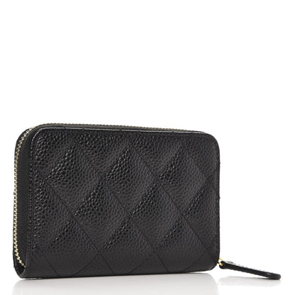 Chanel Caviar Quilted Zip Coin Purse Black 3 of 8