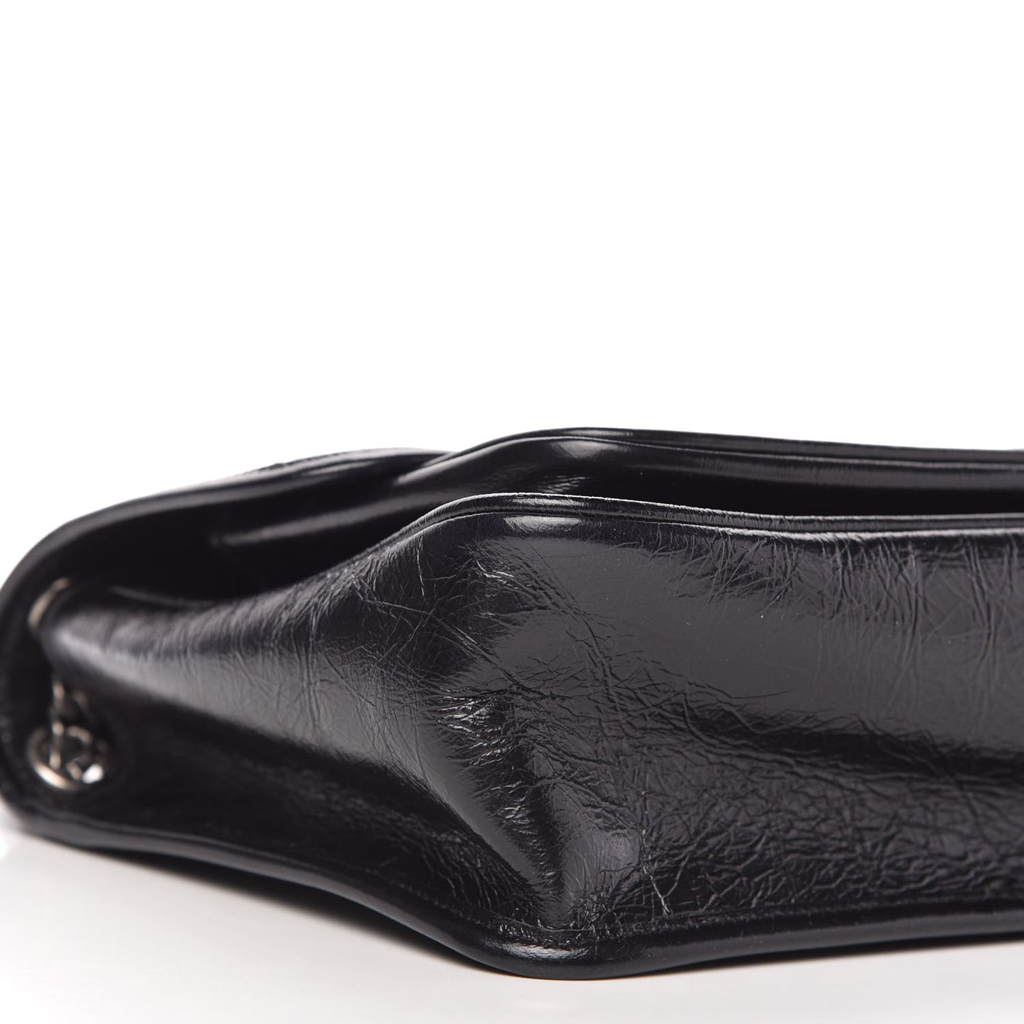 Crinkled Calfskin Matelasse Monogram Medium Niki Chain Satchel Black