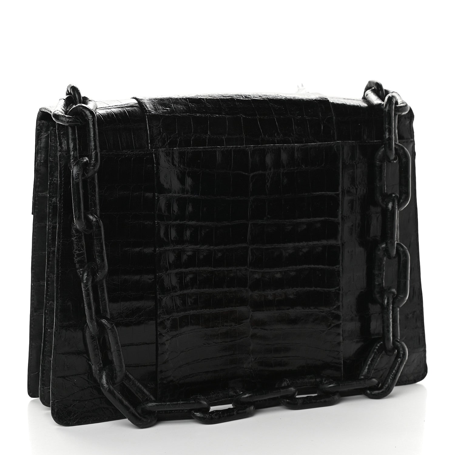Nancy Gonzalez Crocodile Embroidered Birds Bag Black 3 of 9