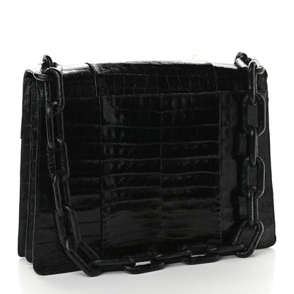 Nancy Gonzalez Crocodile Embroidered Birds Bag Black 3 of 9