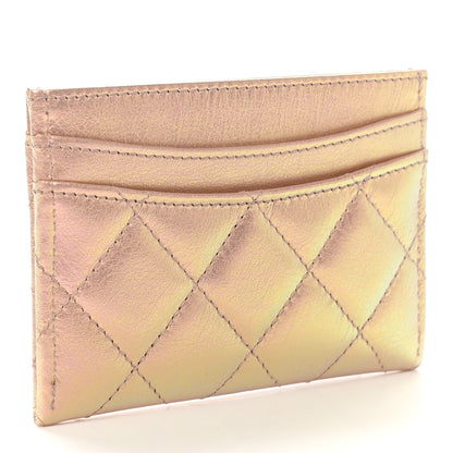 Chanel Iridescent Calfskin Quilted Card Holder Pink 3 of 9