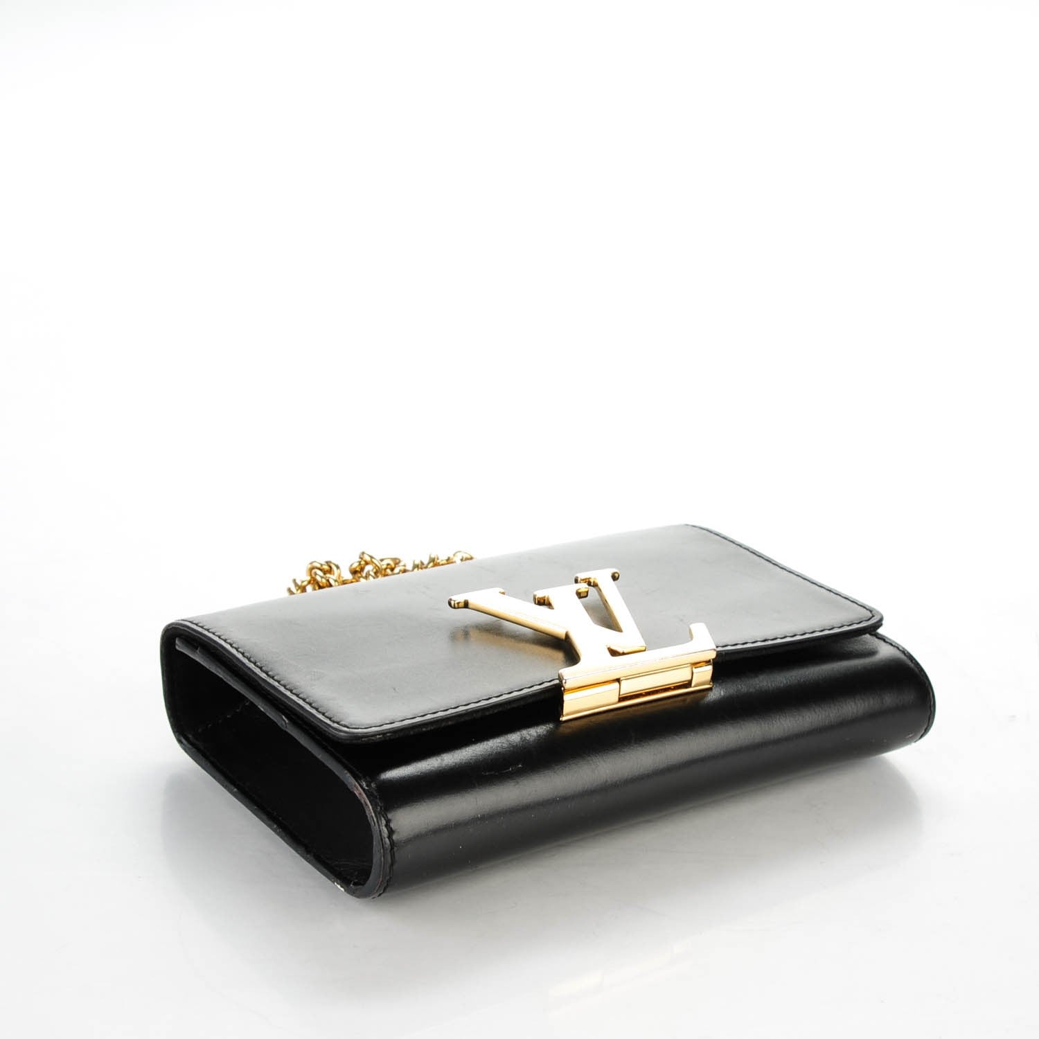 Louis Vuitton Calfskin Chain Louise MM Black 4 of 8