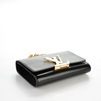 Louis Vuitton Calfskin Chain Louise MM Black 4 of 8