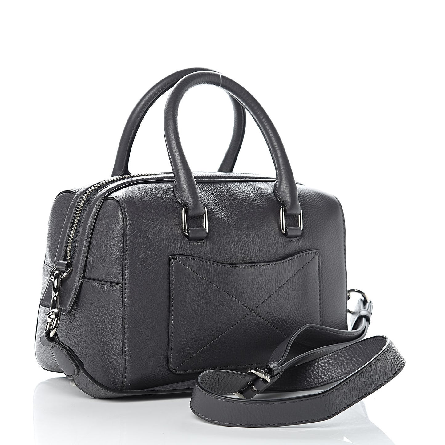 Calfskin Recruit Bauletto Satchel Tote Bag Grey