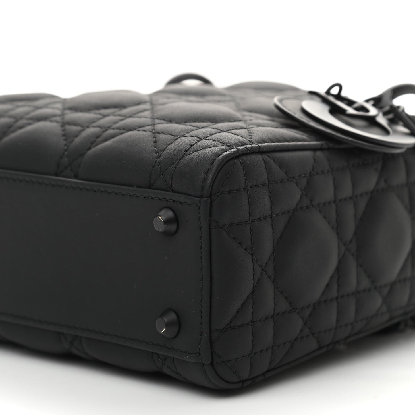 Ultra Matte Calfskin Cannage Mini Lady Dior Black