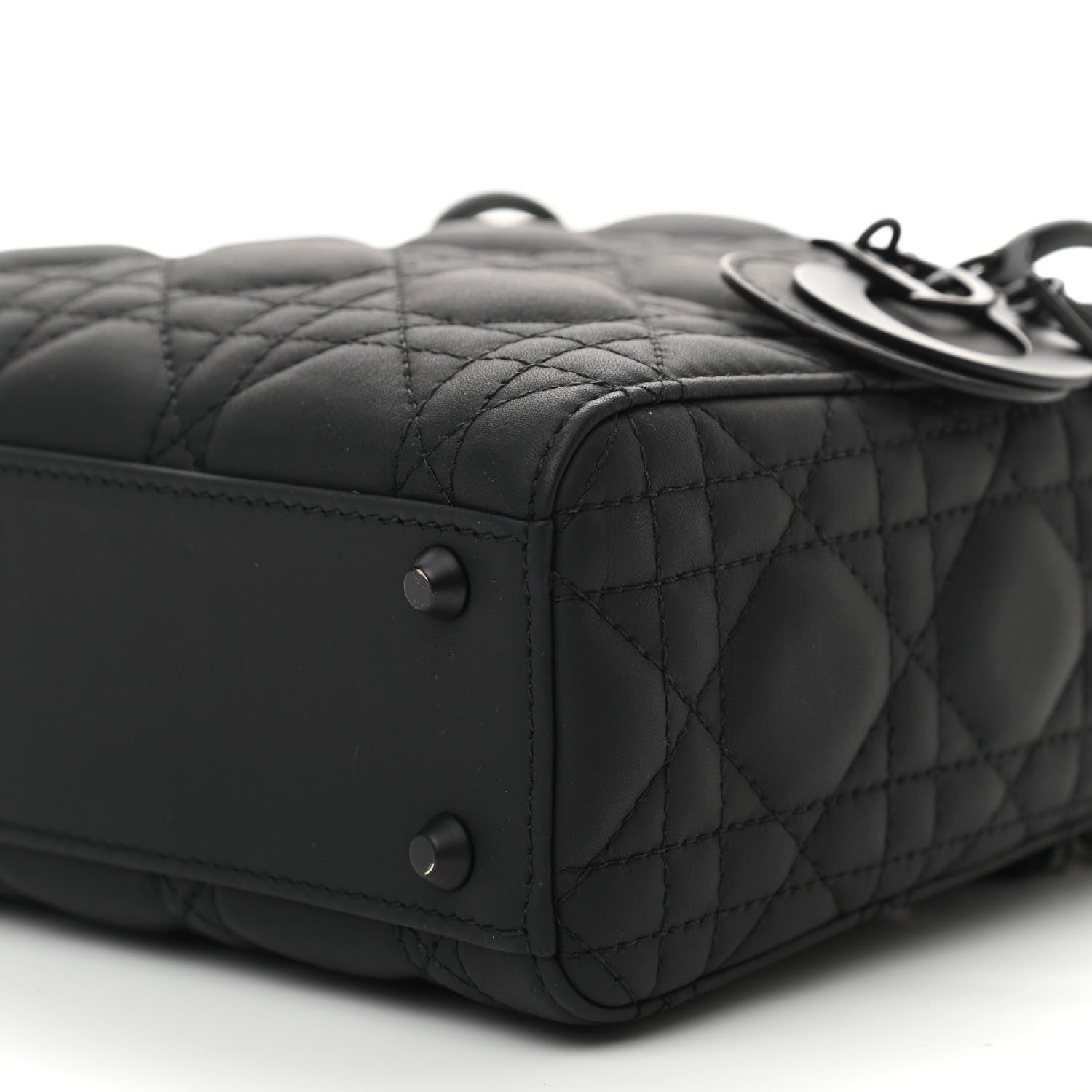 Christian Dior Ultra Matte Calfskin Cannage Mini Lady Dior Black 8 of 9