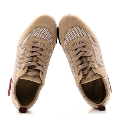 Hermes Air Mesh Suede Goatskin Bouncing Sneakers 37.5 Beige Argile 2 of 10