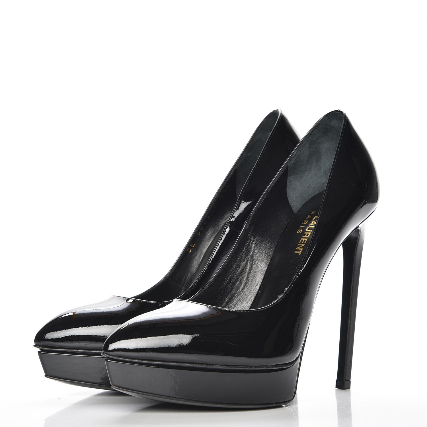 Saint Laurent Patent Calfskin Janis 105 Pumps 37.5 Nero Black 3 of 10