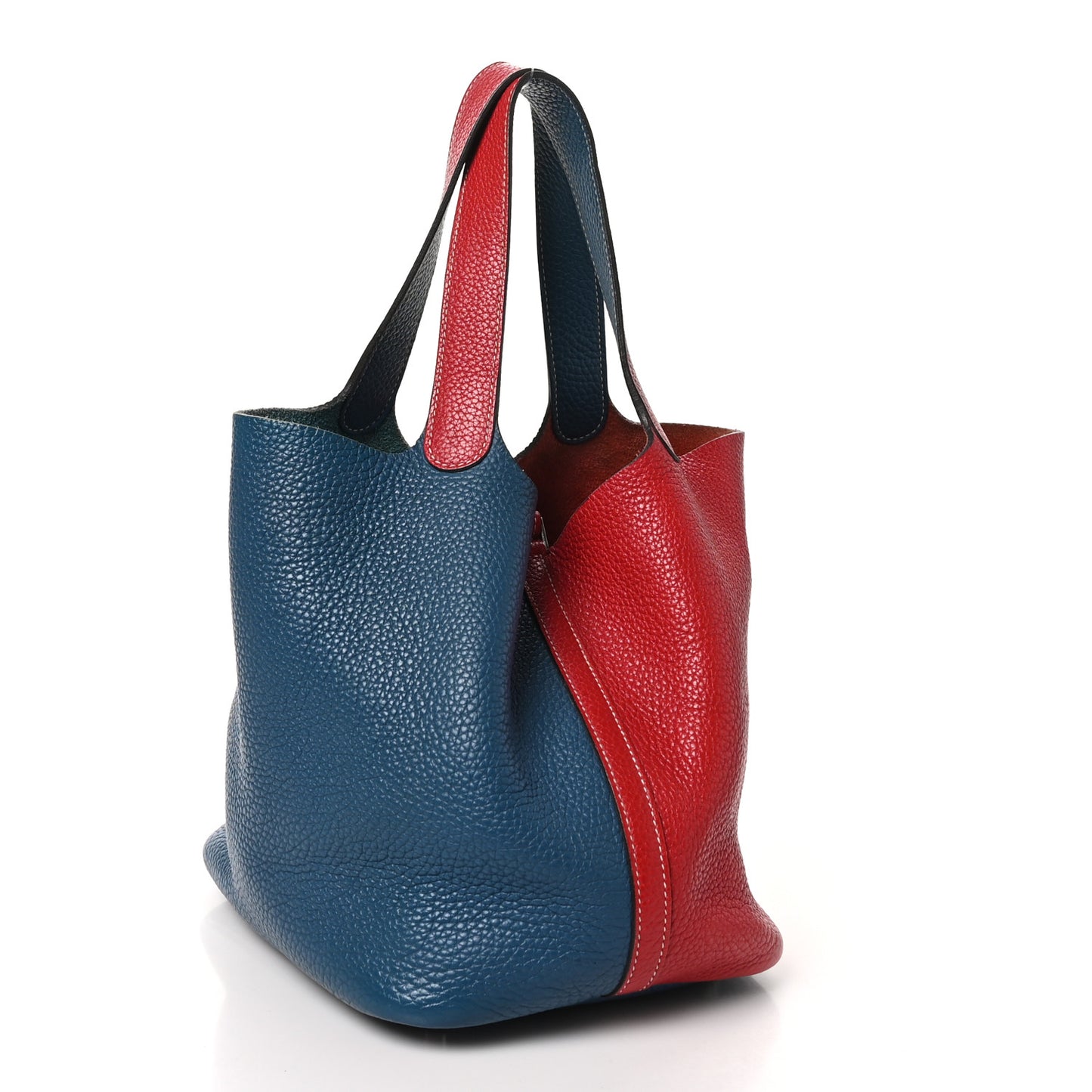 Taurillon Clemence Picotin Lock 22 MM Rouge Casaque Bleu Thalassa