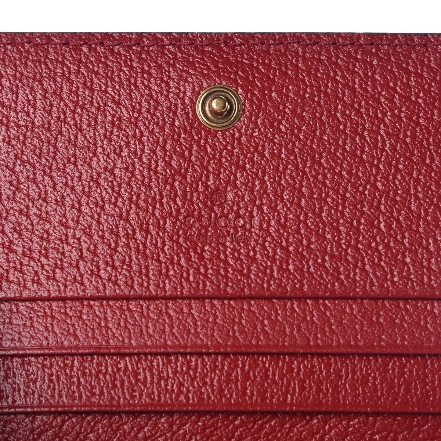 GG Supreme Monogram Queen Margaret Card Case Red