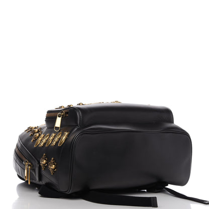 Gucci Calfskin Animal Studs Medium Day Backpack Black 4 of 10