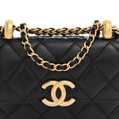 Chanel Calfskin Quilted Perfect Fit Coin Purse With Chain Black 7 of 12