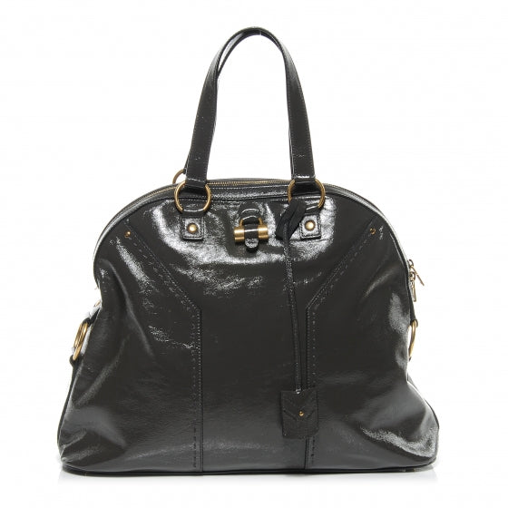 Saint Laurent Patent Leather Oversized Muse Grey 1 of 6