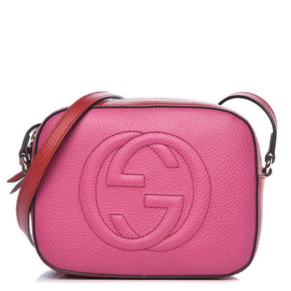 Gucci Dollar Calfskin Bi-Color Small Soho Disco Bag New Rosette Hibiscus Red 1 of 8