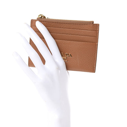 Prada Vitello Grain Zip Card Holder Cuoio 2 of 7
