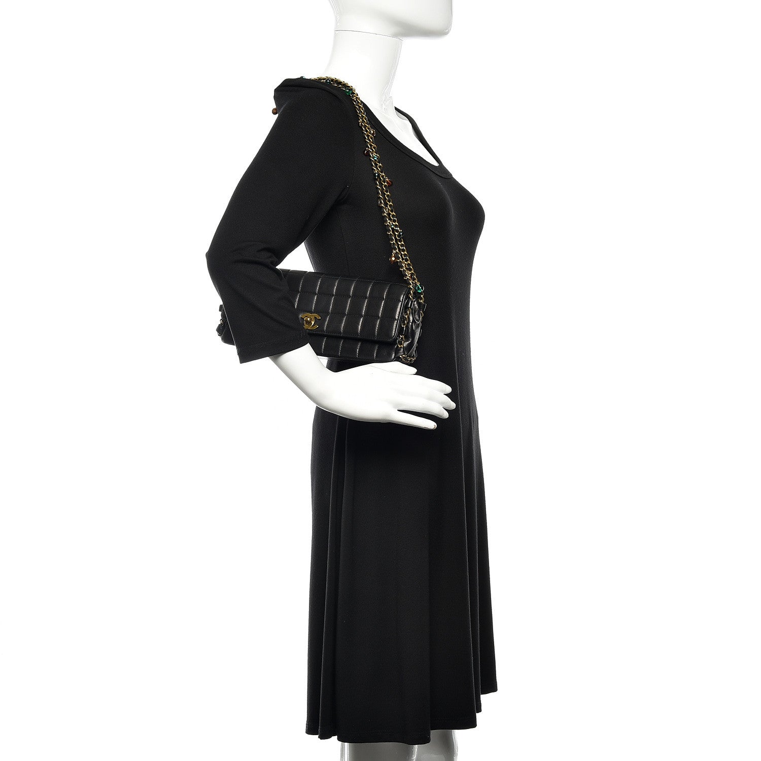 Chanel Lambskin East West Chocolate Bar Flap Black 2 of 16