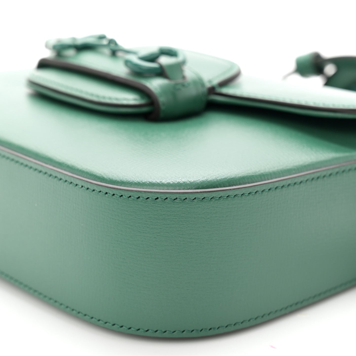 Azalea Calfskin Web Monochrome Horsebit 1955 Shoulder Bag Emerald