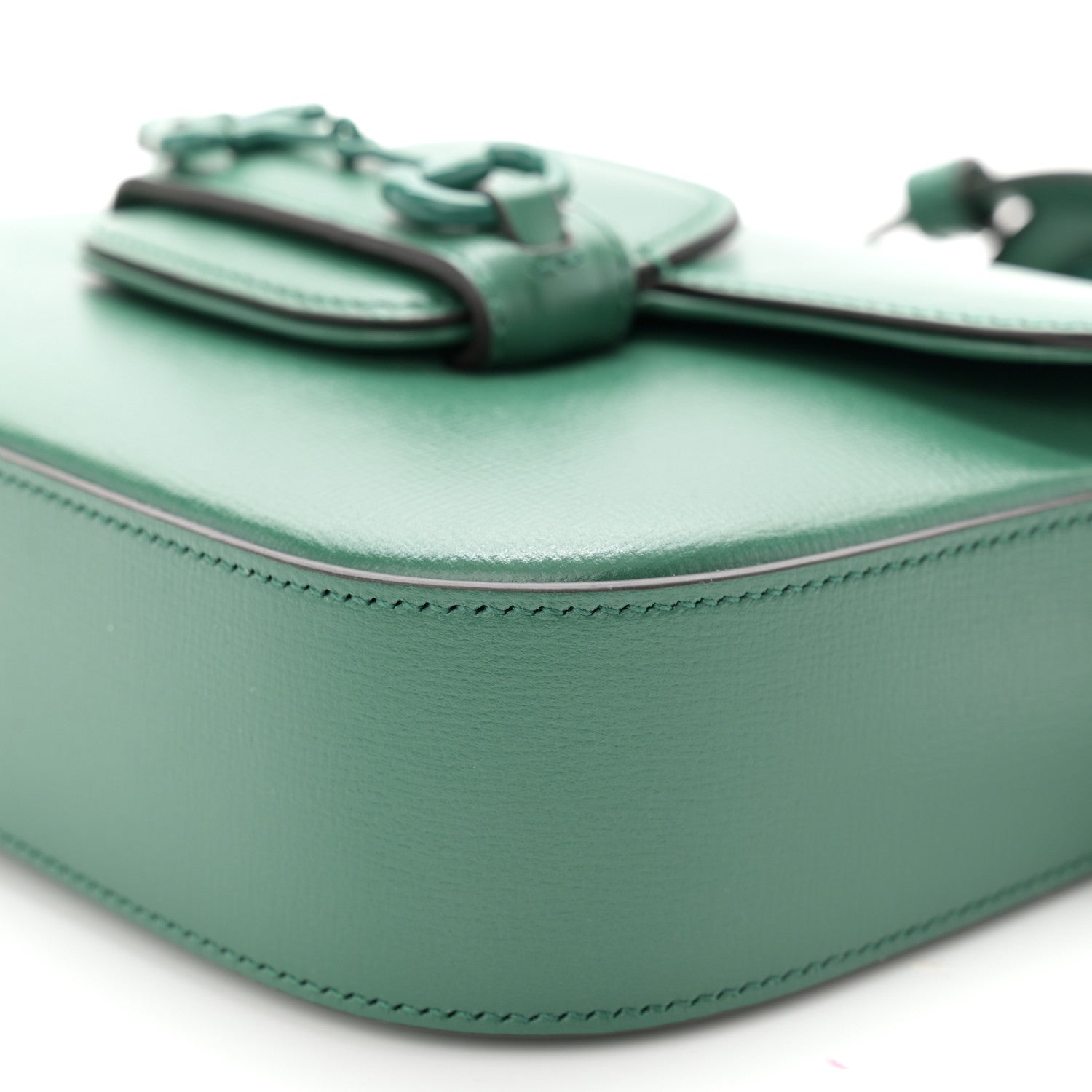 Gucci Azalea Calfskin Web Monochrome Horsebit 1955 Shoulder Bag Emerald 11 of 11