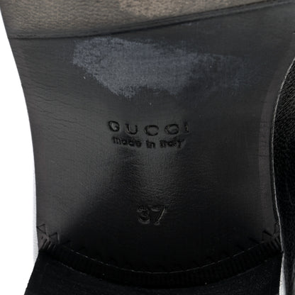 Gucci Goatskin Womens Chain Mid-Heel Loafers 37 Black 7 of 8