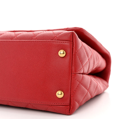 Chanel Caviar Quilted Small Coco Handle Flap Red 10 of 10