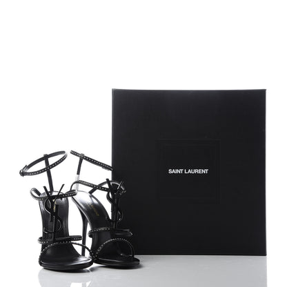 Saint Laurent Calfskin Studded Cassandra 110 Sandals 39 Black 9 of 9