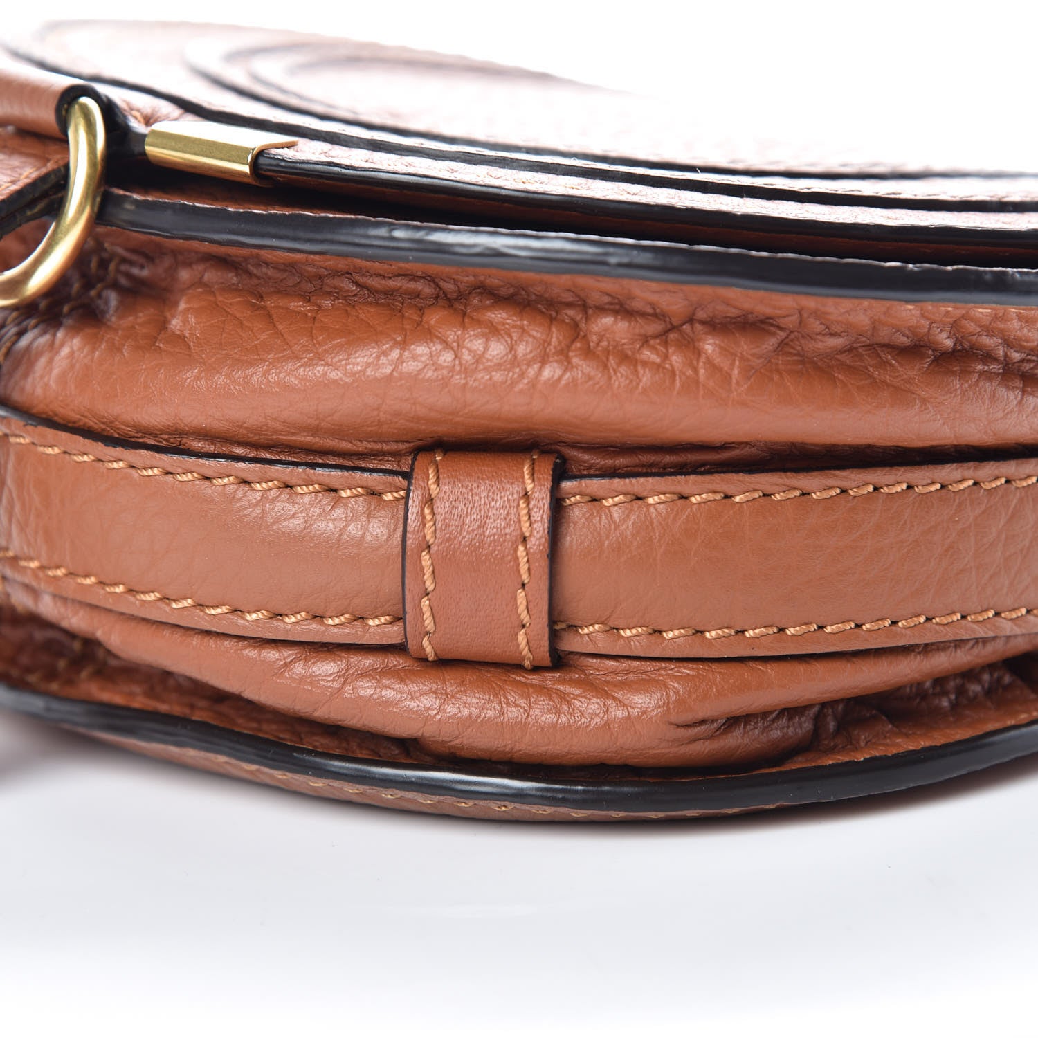 Chloe Calfskin Mini Marcie Round Crossbody Bag Tan 6 of 11
