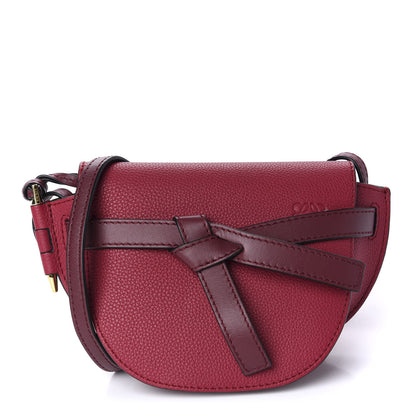 Loewe Grained Calfskin Mini Gate Crossbody Bag Raspberry Wine 1 of 9