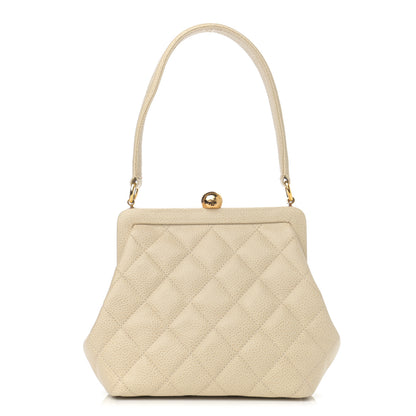Chanel Caviar Quilted Frame Evening Bag Beige 1 of 14